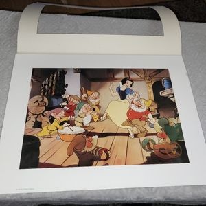 Vintage 1994 Disney's SNOW WHITE & THE SEVEN DWARVES Matted Lithograph